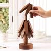 Christmas Tree Trivet Set with Stand Heat Resistant Pot Holders Wooden Bowl And Cup Coaster Kitchen Table Decoration