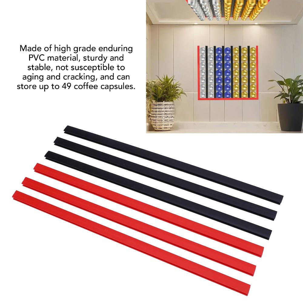 PVC Material Wall Mount Holder 6 Pack Coffee Capsule Holder Storage Organizer For Kitchen