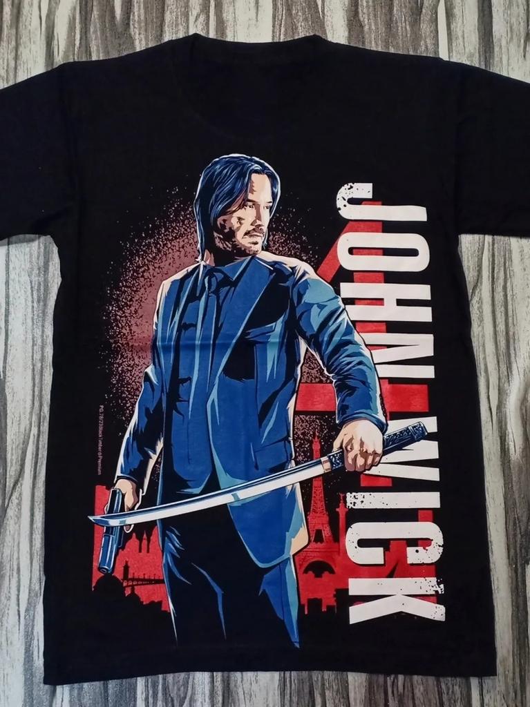 John Wick Chapter 4 Katana Sword Graphic Tshirt Cotton Unisex Unisex Streetwear Tee