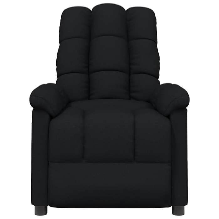 Fauteuil inclinable - MAISON EXCLUSIVE - Noir tissu - Manuel 3 positions - Cadre bois & métal - Accoudoirs rembourrés