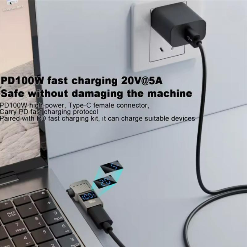 PD100W Type-C to DC Plug Converter USB C to Laptop Charging Adapter Power Charger Connector Tip for Lenovo Asus HP Dell Samsung