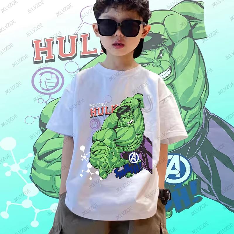 Children's T-shirt Trendy Cool Hulk Printed Pure Cotton Round Neck Parent Child Fashion T-shirt 2026 Summer New Edition