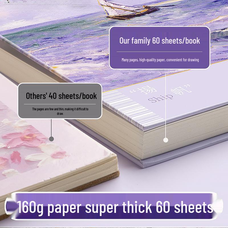 Premium Hardcover Detachable Sketchbook for Art Students with Thick Drawing Paper