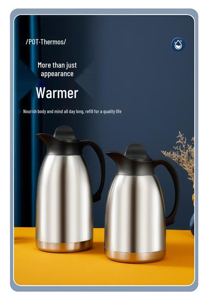 Stainless Steel Double-Layer Vacuum Thermos Flask Rooster Ji Gong Pot - Large Capacity Hot Water Bottle for Home Use