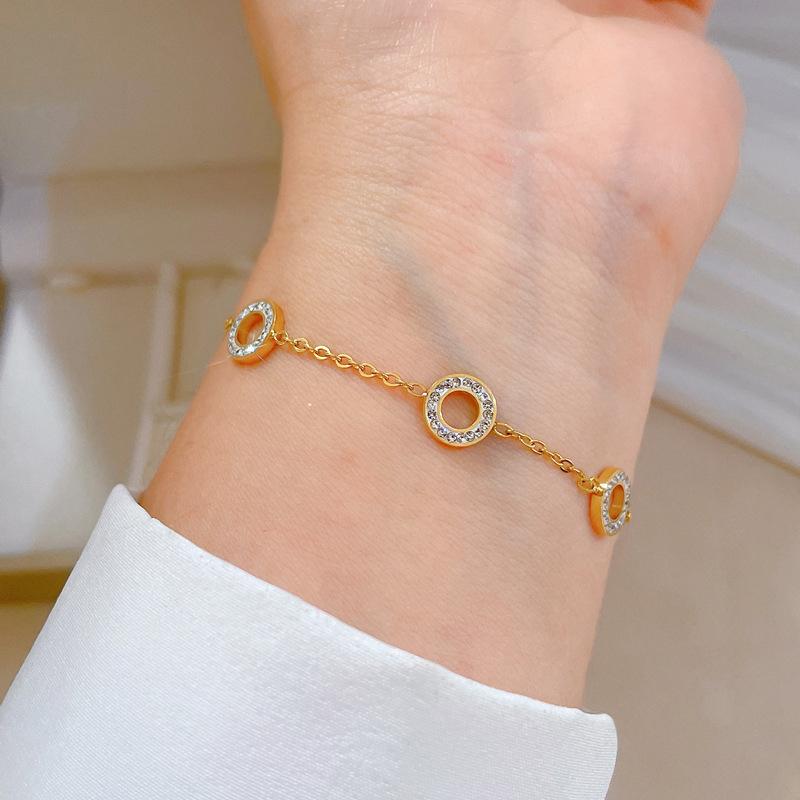 Dongmen Personalized Ring Mud Drill Full Diamond Chain Bracelet Female Retro Girlfriend