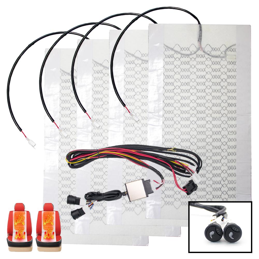 

Подогрев автомобильных сидений 12 В Универсальные грелки из углеродного волокна 3-уровневый подогрев с подогревом Комплект переключателей круглой подушки Зимнее теплое сиденье