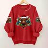 Ladies' Casual And Fashionable Round Neck Top With Christmas Print Hooded T-shirt Long Sleeved Sweatshirt
