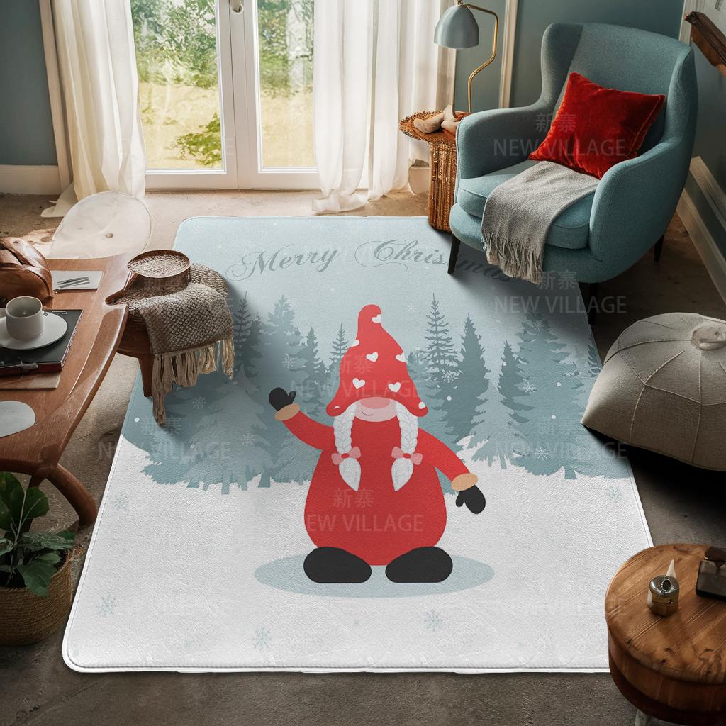 House Entrance Carpet Home Door Mat Living Room Bath Foot Bathroom Non-slip Water Absorption Rugs Bath Merry Christmas Winter