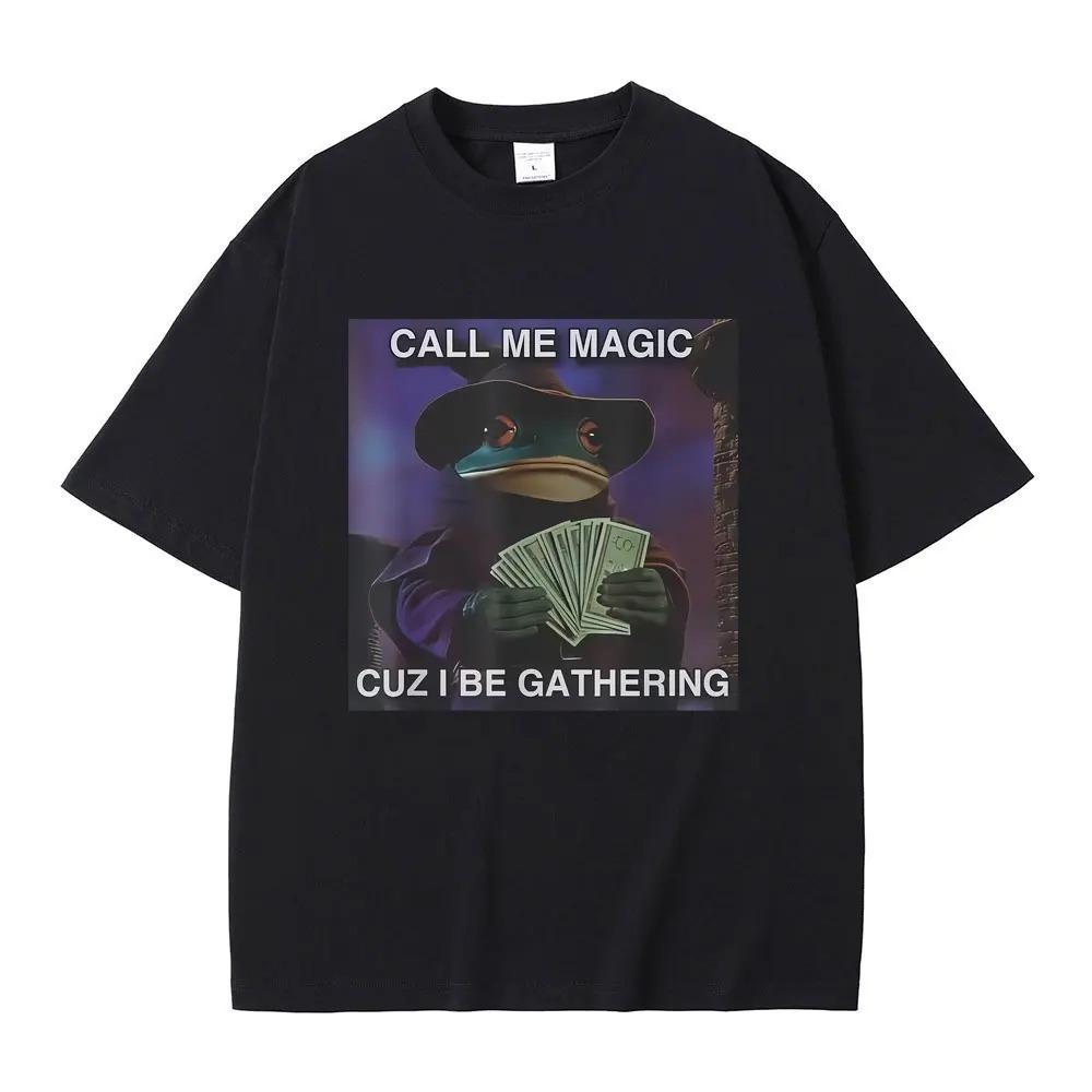 Call Me a Magician Cause Im at the Party Funny Frog Meme Graphic TShirt Unisex Men Casual Humorous Vintage Oversized Tshirt S