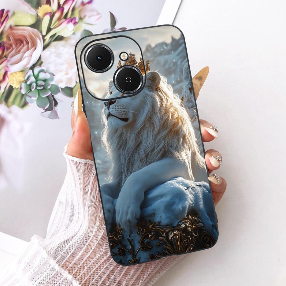 For Tecno Spark 40 Case KM5 Cute Lion Fashion Painted Cover Soft TPU Phone Cases For Tecno Spark 40C Spark40 C Back Cover Fundas