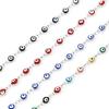 Stainless Steel Bracelets Round Evil Eye Enamel Jewelry Silver Color Hand Turkish Jewelry Bangle Boho Women Bracelet 19.5cm Long