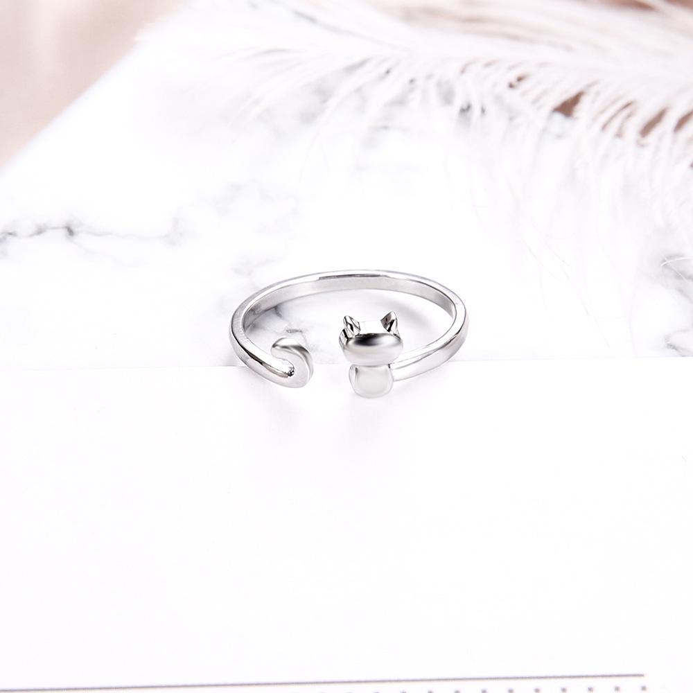 Fashion Silver Open Cat Ring Female Cat Ring Animal Female Ring, Exclusive