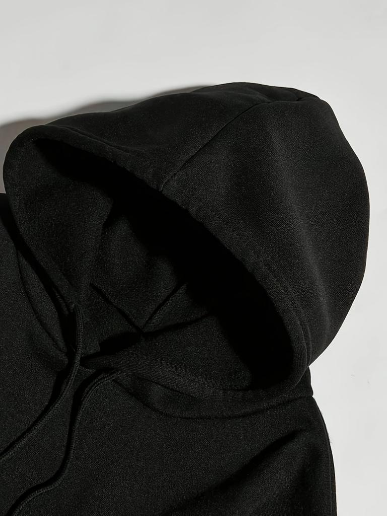 Fashionable men's autumn Gothic letter printed micro elastic comfortable hooded sweatshirt outdoor urban high street clothing