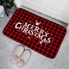 Christmas Buffalo Plaid Check Floor Mat Decorations Winter Xmas Front Door Mat Bathroom Non-Slip Foot Pad Christmas Decorations