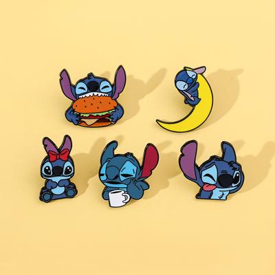 Personalized Creative Cute Film and Television Character Stitch Metal Badge Star Baby Stitch Brooch Accessories