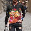 Men's T-Shirts Christmas Men's New Round Neck Long Sleeved Street Fashion 3D Printed Men's T-shirt