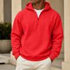 Men's Casual Hoodie Sweatshirt with Zip Collar, Multi-Pocket, Long Sleeve