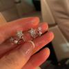 Exquisite Sparkling Zircon Star Imitation Pearl Earrings, Women's Non Perforated Ear Clips, Fashionable Zircon Accessories