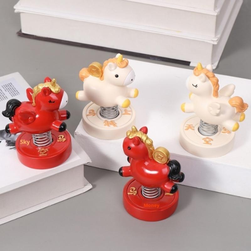 2026  Creative Horse Cute Statue Key Chain Pendant Home Office Desktop Ornaments Funny Toys