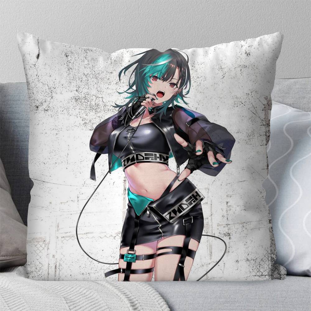 Rindou Chihaya Anime HHololive Pillow Case Fashion Square Pillowcase Bedroom Sofa Room Ins Decoration Leisure
