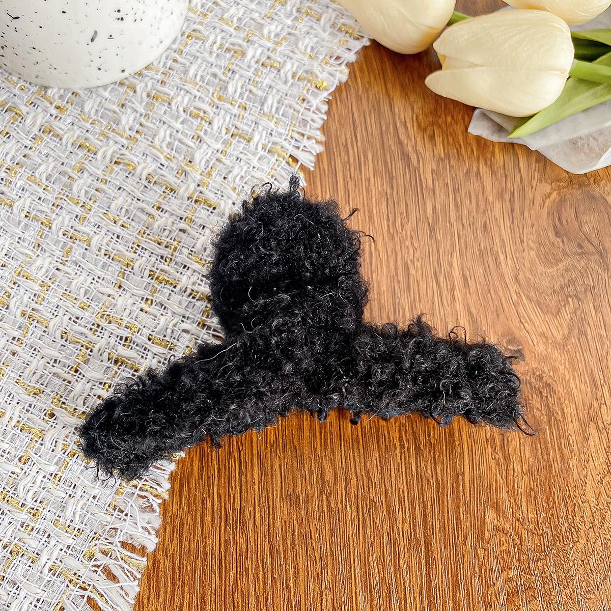 

Плюшеві шпильки для волосся для дівчаток осінь-зима: Стилі з ягнячої вовни та акули 11CM чорний