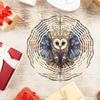 1 Stück Hängendes Windspiel, Weißes Gesicht Schleiereule Muster Metall Mandala Windrad, Keine Batterie erforderlich, Dekorative Gartenaußendekoration, Ideales Geschenk