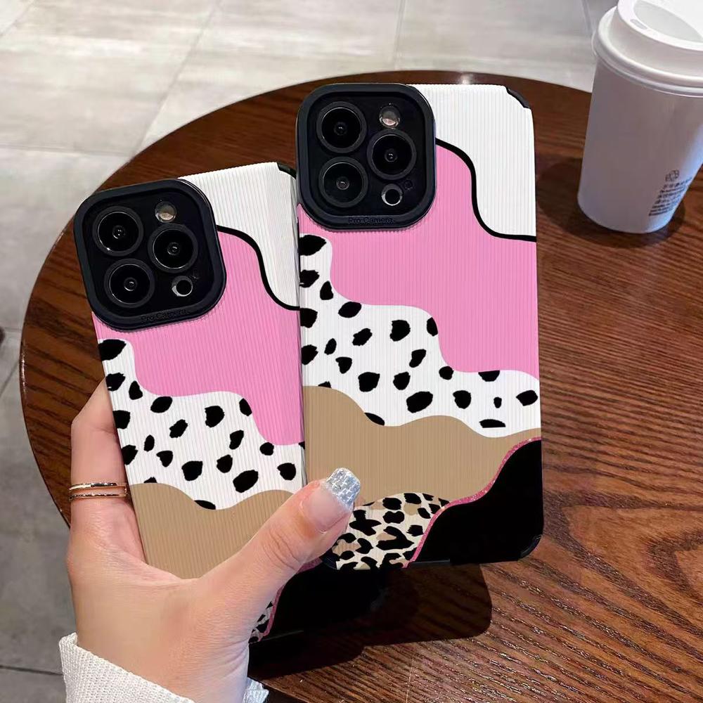 Leopard Cow Joint Silicone Leather Case For Samsung Galaxy A53 5G A32 A52 A31 A54 A34 A51 A23 A71 A72 A73 A14 A13 A12 S21 S22