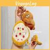 Delightful Food Plush Party Keychain Wallets Featuring Cute Pizza And Animal Styles
