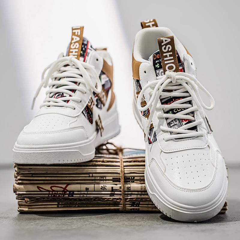 Sneakers Alte da Uomo, Scarpe da Uomo Trendy Color-Block Graffiti, Versatili Scarpe Sportive Casual Stile Street