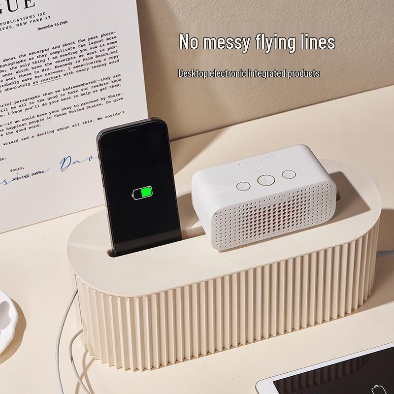 Desktop Cable Management Box: Power Strip & Wire Organizer Cover