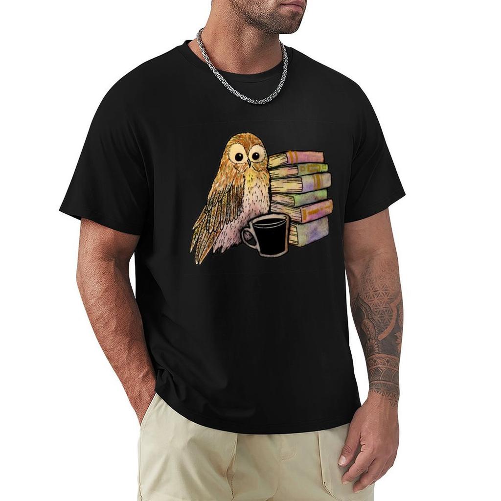 Coffee Books And Owl Tshirt Dry Fit Athletic Short Sleeve Shirt