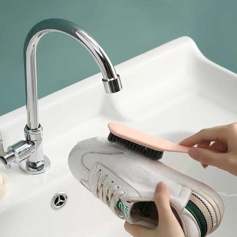 Home Use Long Handle Soft Bristle Shoe and Clothes Cleaning Brush Plastic Clothes Scrubbing Household Multi-functional Cleaning