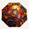 Stained Glass Window Pumpkin Decor Umbrella Day Gift Y260