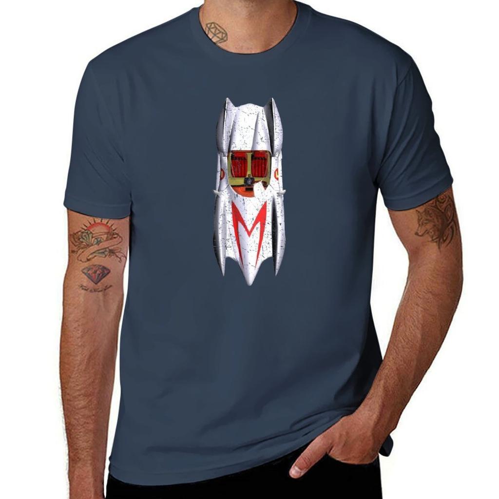 Speed Racer Mach 5 Car Top Vintage Retro Distressed TShirt T Shirt Unisex Cotton Graphic T Shirts for Unisex TShirt