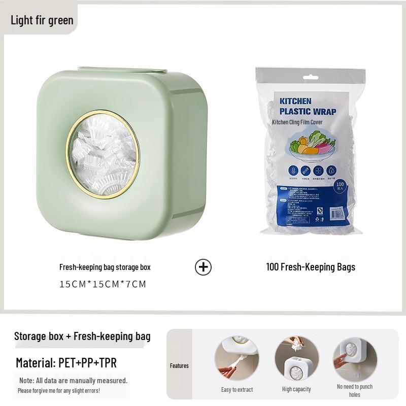 Wall-Mounted Cling Film Dispenser & Storage Box Organizer