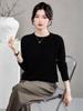 Women's Round Neck Cashmere Sweater: Autumn & Winter Versatile Long Sleeve Knit Top, Solid Color Fashion Basic.
