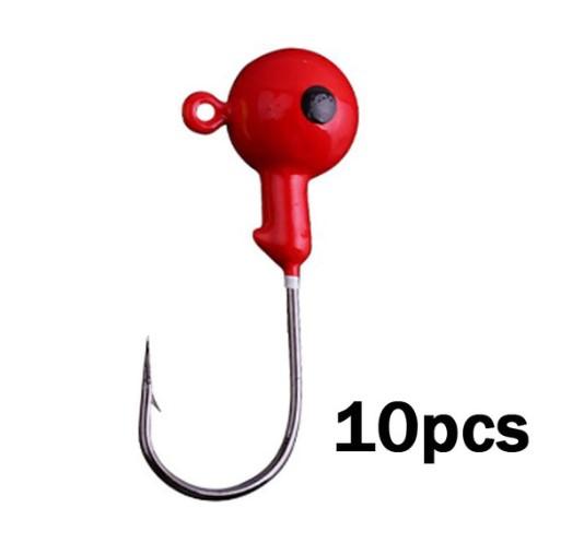 10pcs/lot New Strong Jig Head Hook 3.5g 5g 7g 10g 12g 14g 18g Fishing Hook Jig Lure Hard Baits Soft Worm Fishing Tackle Universal Lure Jig Hook