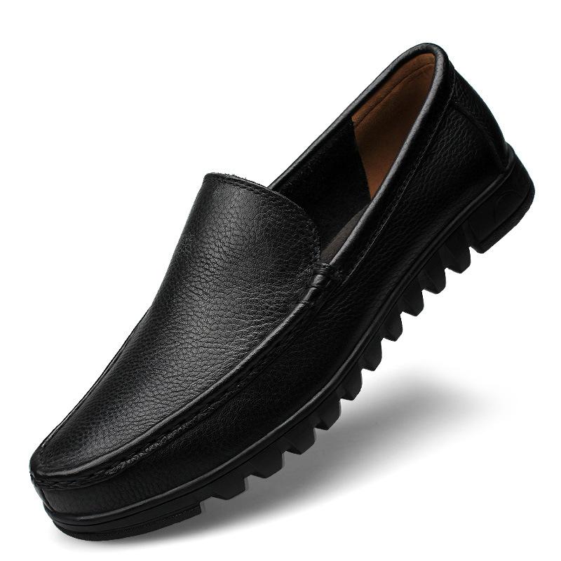 

Casual leather shoes men s summer breathable first-layer cowhide men s shoes middle-aged men s lazy shoes soft-soled dad shoes 37