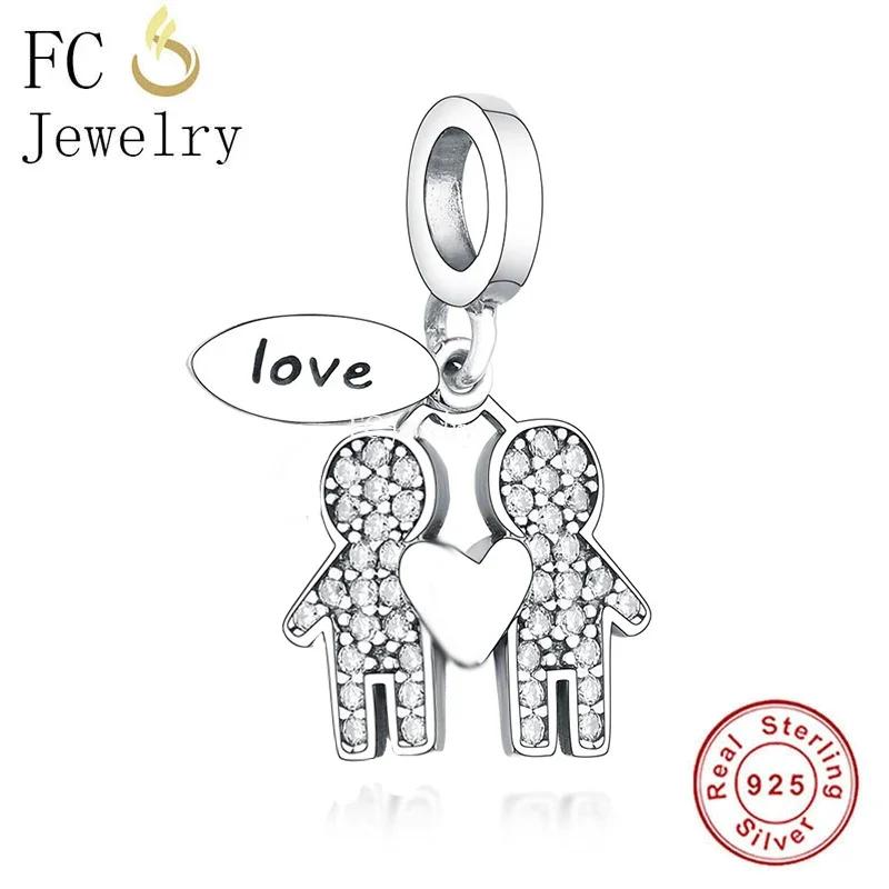 FC Jewelry Fit Original Pan Charms Bracelet Authentic 925 Silver Little Boy Girl Son Daughter Bead Pendant For Women Berloque