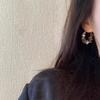 Korea Dongdaemun Earrings Femininity Simple Crystal Circle Earrings Premium Sensitive Mori Cold Wind Earrings