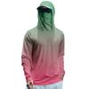 Men's Summer Gradient Color Quick-drying Long-sleeved T-shirt Sun Clothing Fishing Fitness Sports Hooded Long-sleeved Top