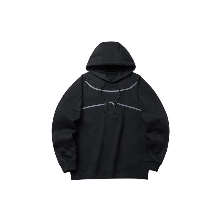 ANTA Sweatshirts Unisex Black Hooded Moderate Regular 172141702R-2 XXL