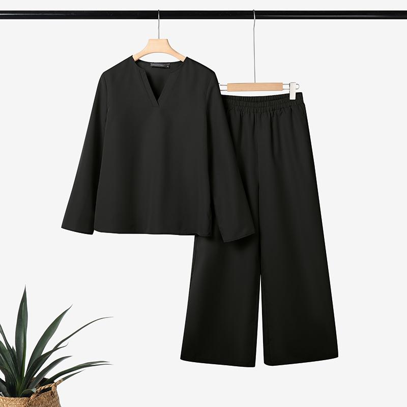 ZANZEA Women Long Sleeve Blouse and Pants Casual Two Piece Suit Sets