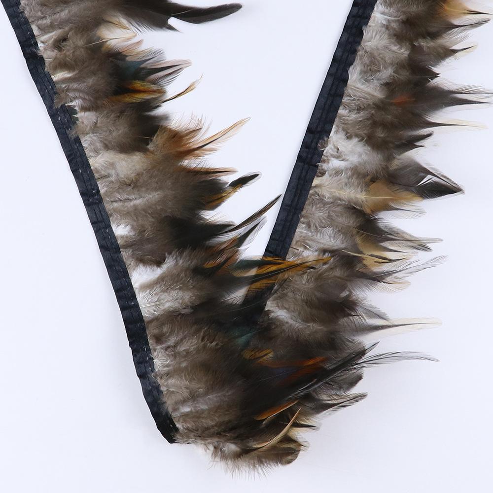 Chicken Feather Black Heart Tip Cloth Edge Clothing Accessories Pendant Material High Quality Chicken Feather Cloth Belt Handicraft