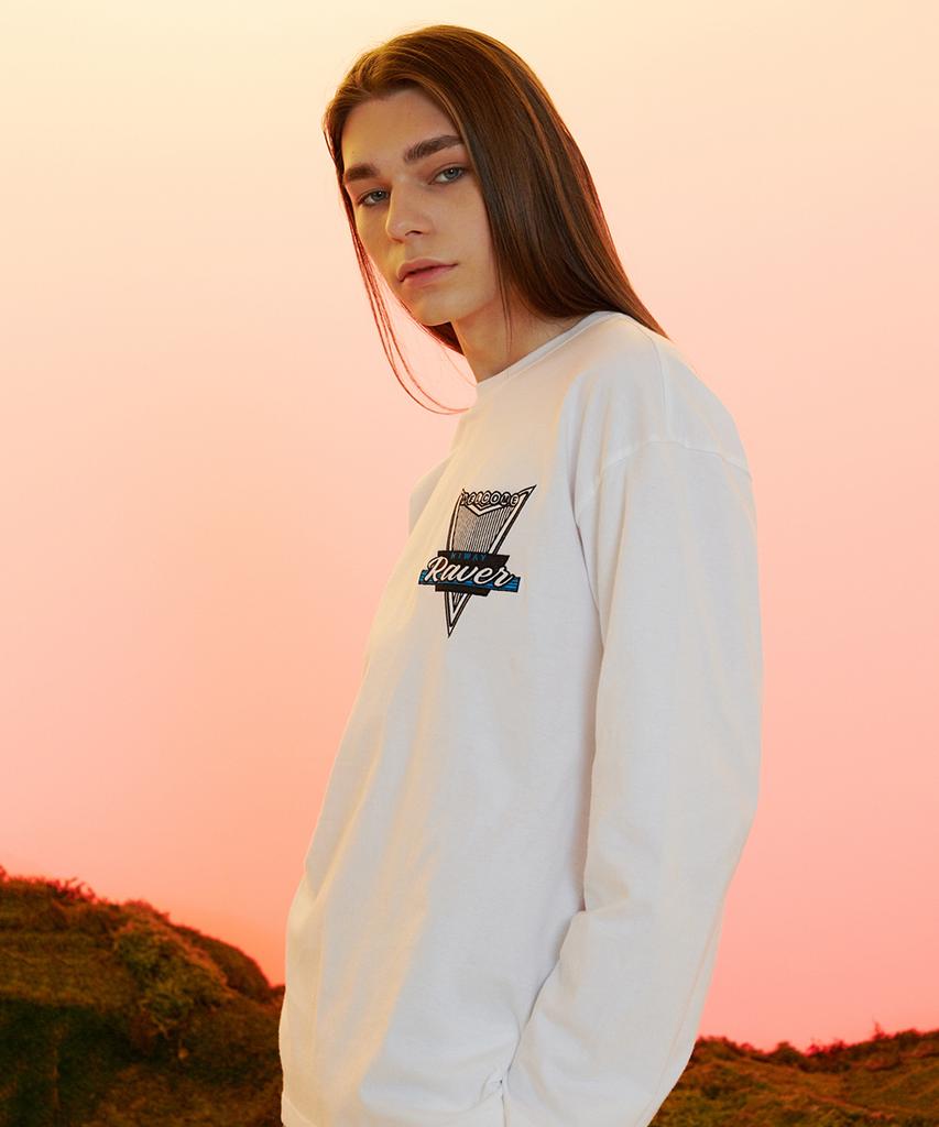 RAVEROUS Signboard Long Sleeve T-Shirt White