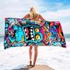 Serviette de plage Graffiti Vibrante - Microfibre légère à séchage rapide avec des graphismes de monstres de dessin animé colorés