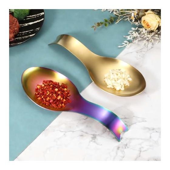 uxcell Spoon Rest 10.6x3.7 Inch Heat Resistant Stainless Steel Spoon Holder Kitchen Utensil Rest for Stovetop for Tongs Spatulas Rose Gold