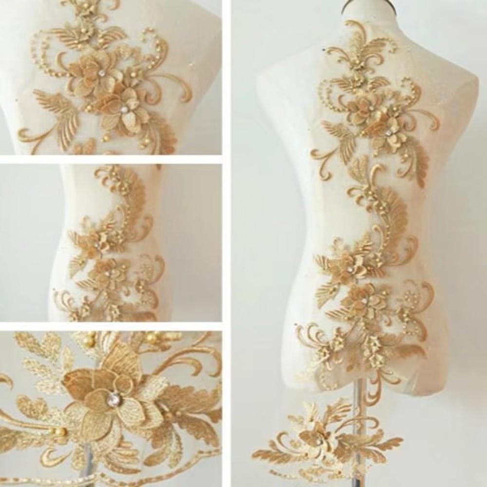 DIY Craft Flower Patch 3D Decoration Patch New Lace Applique  Stage Dress
