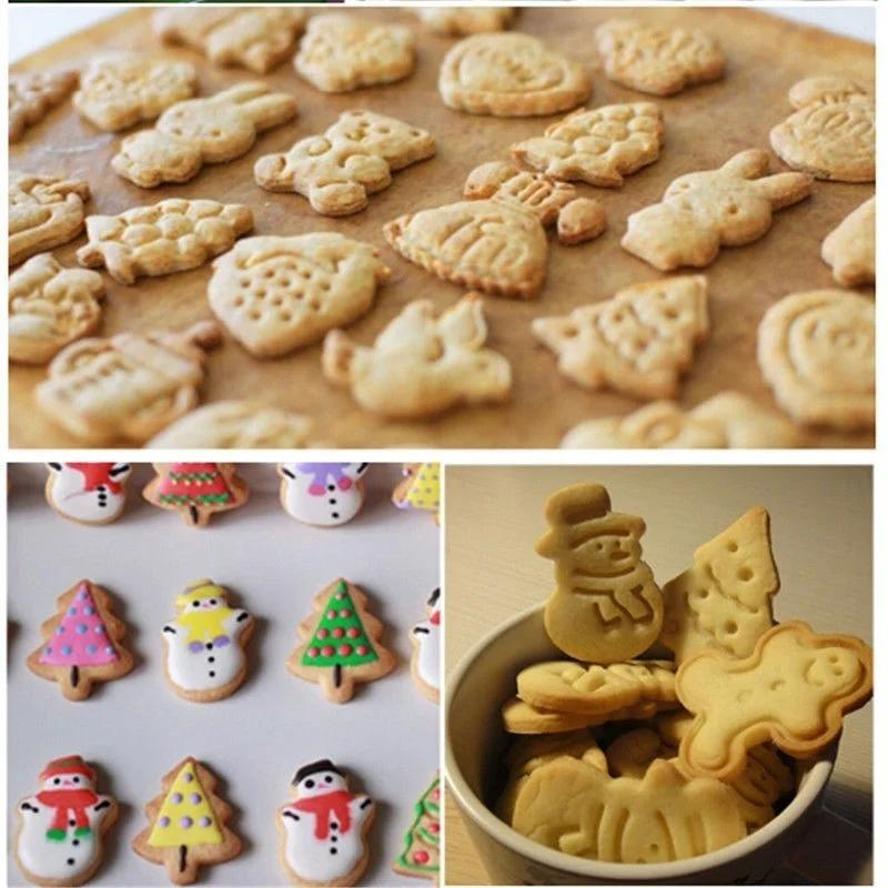 4 Pcs/set Kitchen New Cookie Biscuit Fondant Mold Silicone Cookie Baking Cutter Mould For Christmas