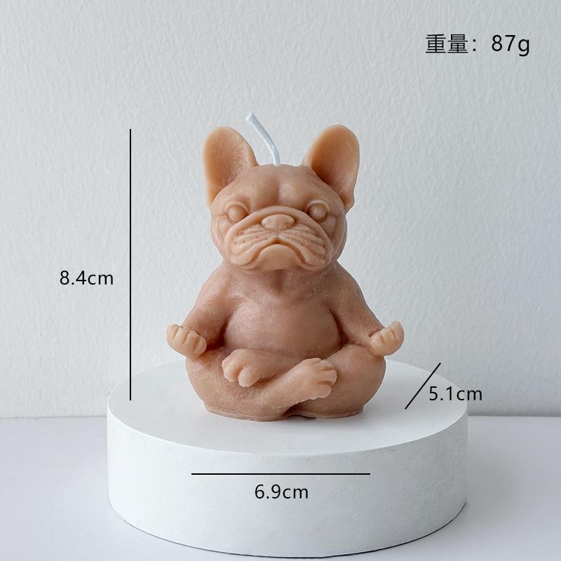 1Pc Handmade Soy Wax Meditating Puppy Candle - Aromatherapy Home Decor Photo Prop Wedding Party Favor Gift